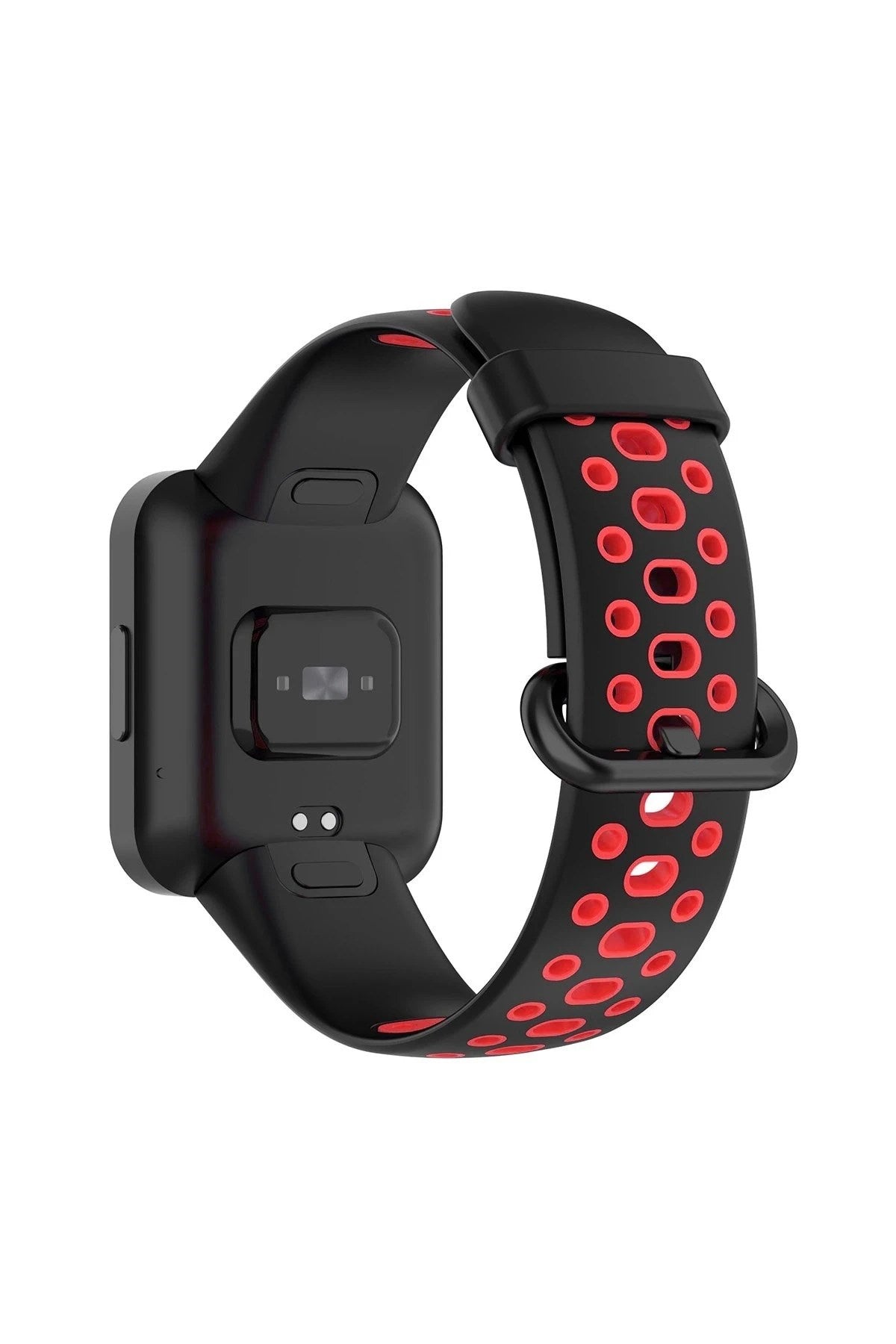 Mey İthalat® Redmi Watch 2 Spor Delikli Kordon - Siyah-Kırmızı