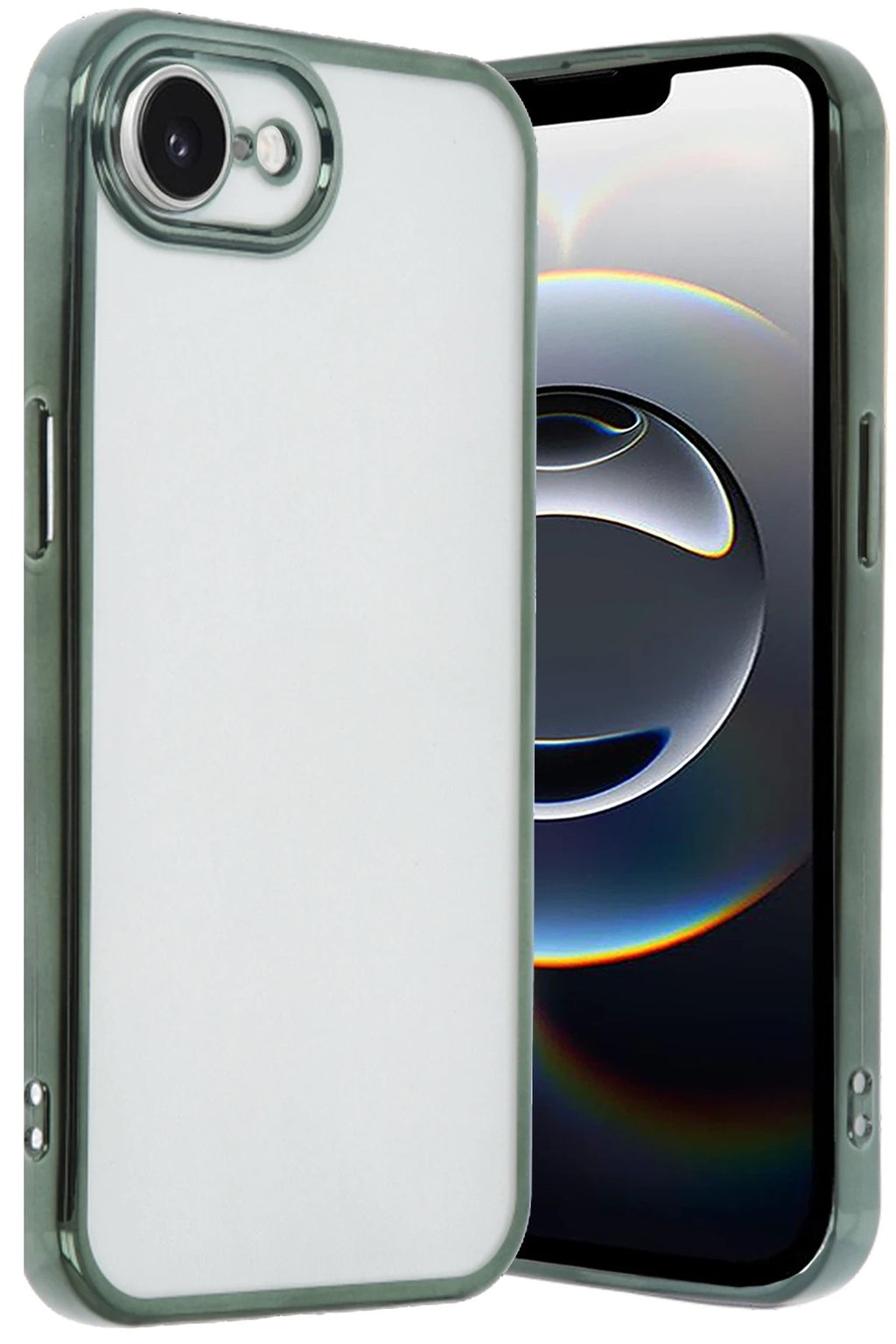 Mey İthalat® iPhone 16E Kılıf Lensli Silikon - Yeşil