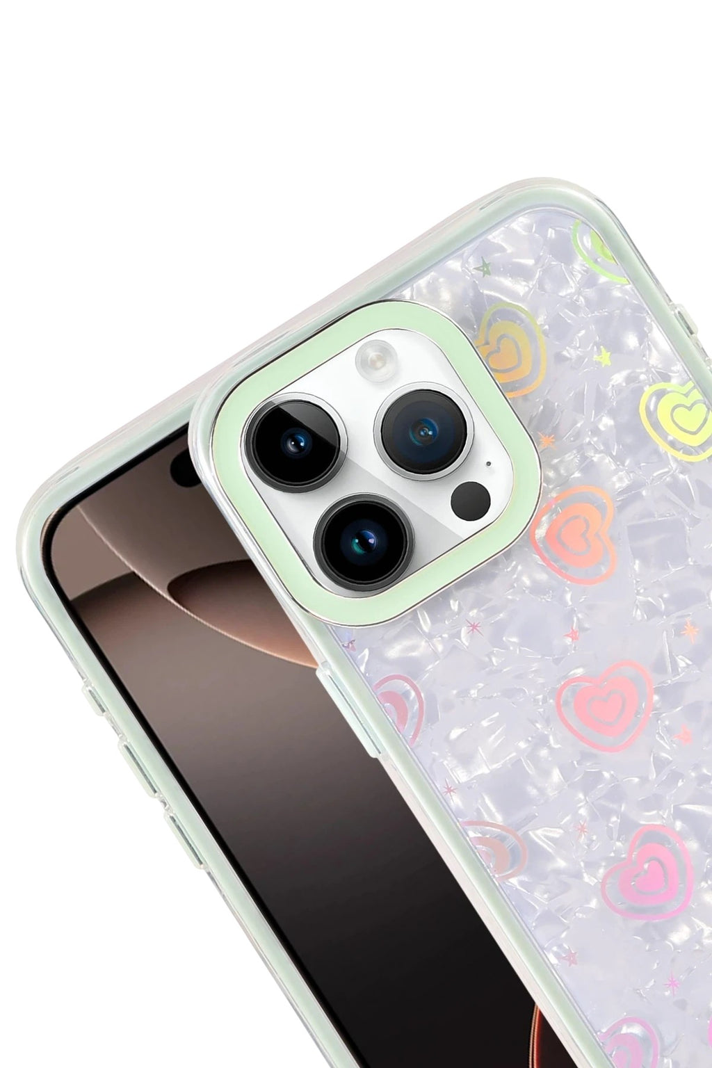 Mey İthalat® iPhone 15 Pro Max Lumi Desenli Kapak - Yeşil