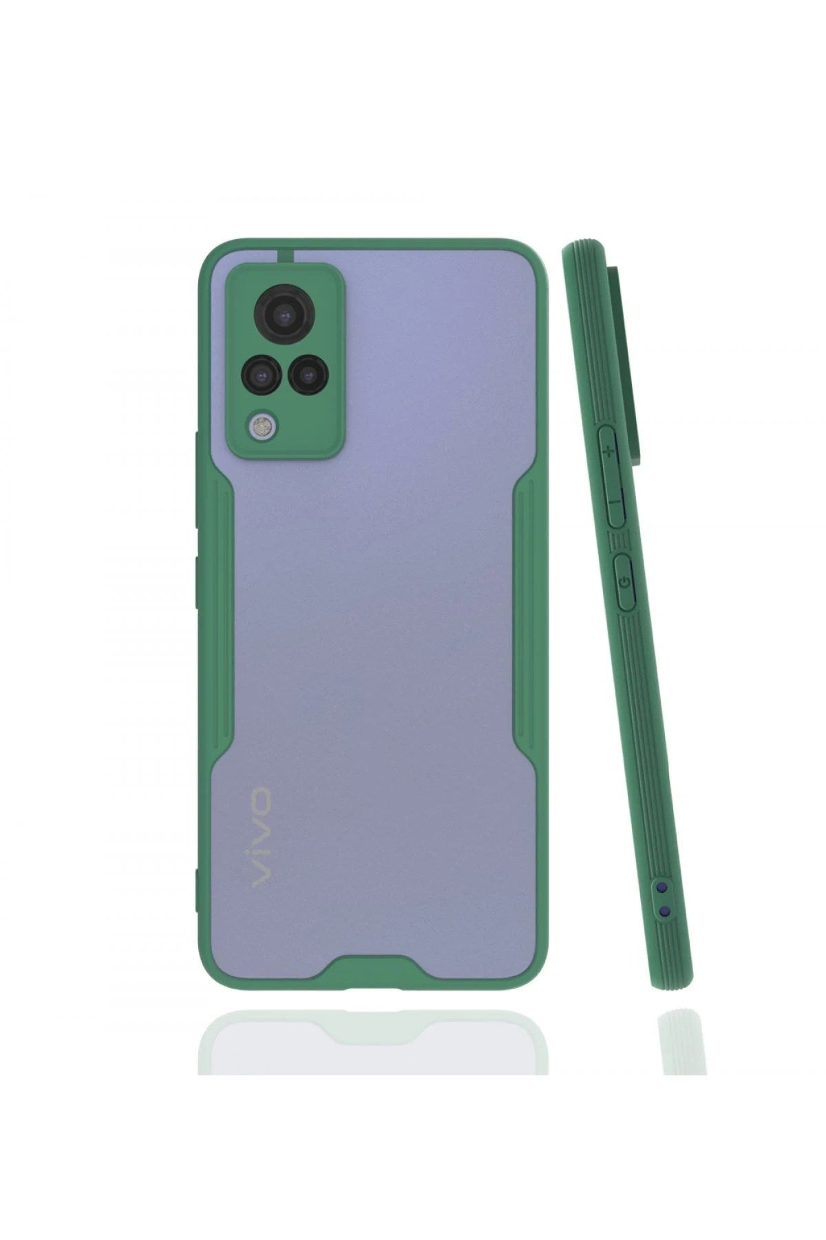 Mey İthalat® Vivo V21 Kılıf Platin Silikon - Yeşil