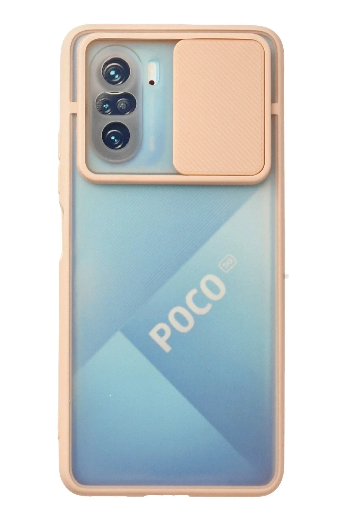 Mey İthalat® Poco F3 Kılıf Palm Buzlu Kamera Sürgülü Silikon - Pembe
