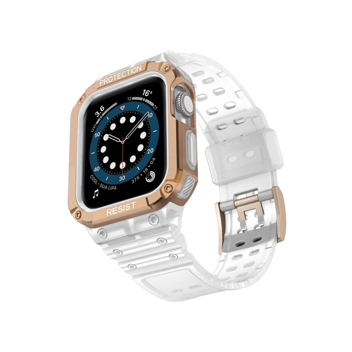 Mey İthalat® Watch 42mm KR401 Silikon Kordon - Beyaz-Rose