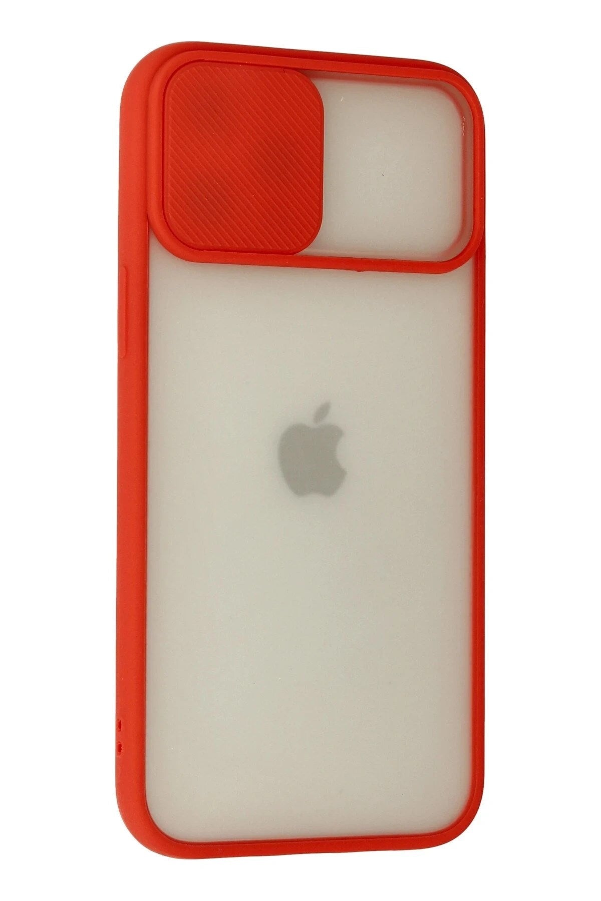 Mey İthalat® iPhone 12 Pro Max Kılıf Palm Buzlu Kamera Sürgülü Silikon - Kırmızı