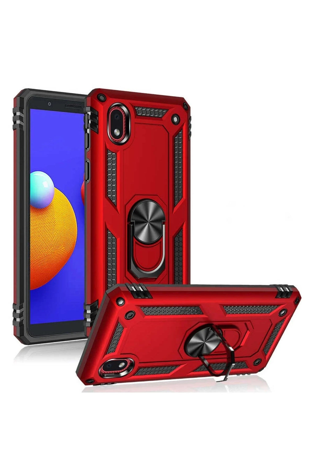 Mey İthalat® Samsung Galaxy A01 Core Kılıf Sofya Yüzüklü Silikon Kapak - Siyah