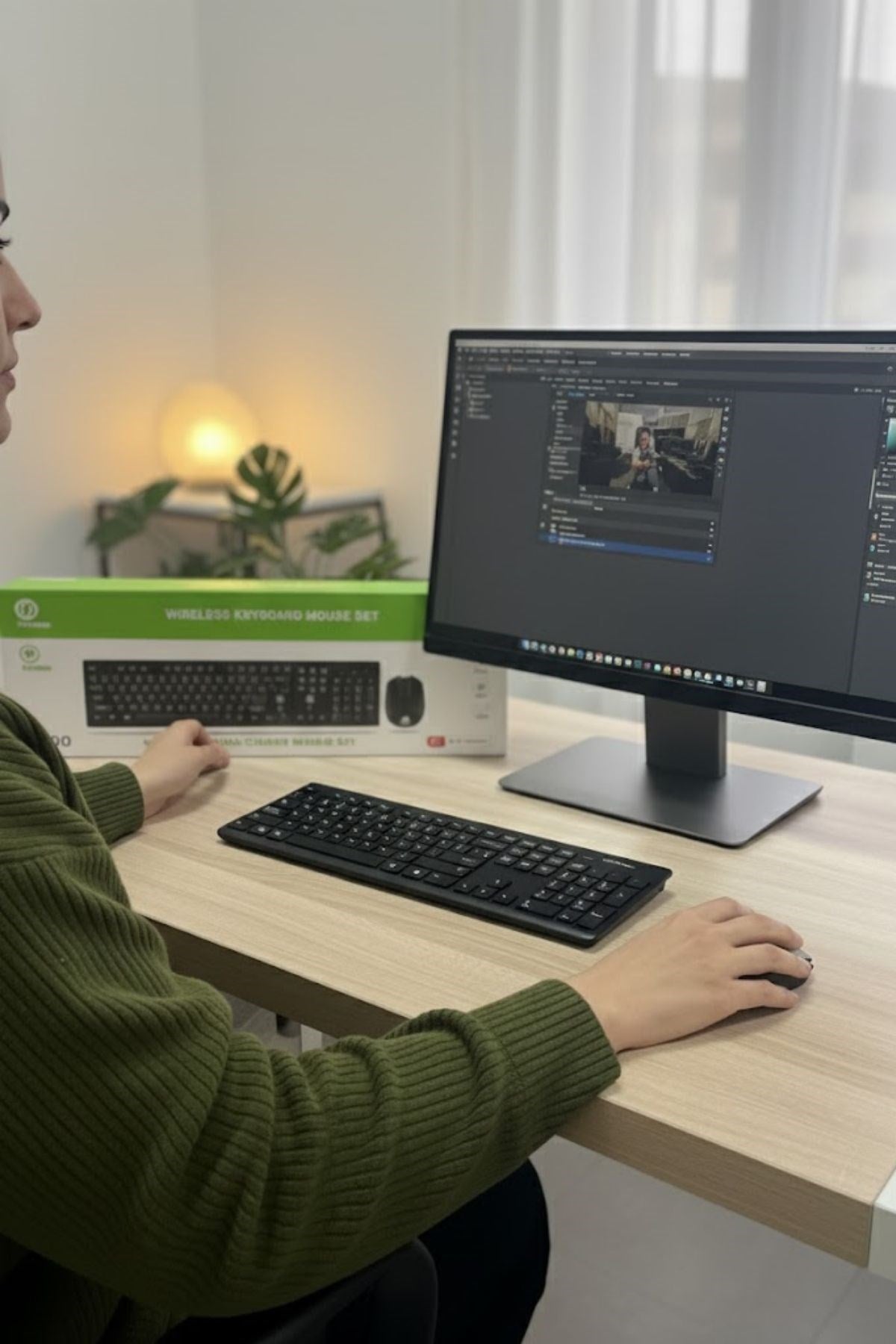 Kablosuz Q Klavye Mouse Seti Rahat Yazım, Sessiz Tuşlar, Ofis ve Ev Kullanımına Uygun Set YK7100