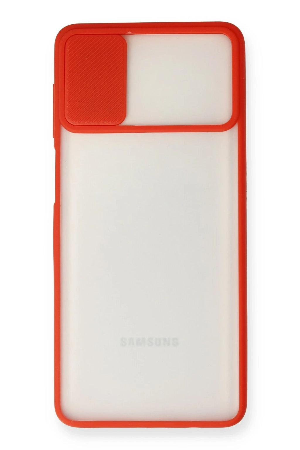 Mey İthalat® Samsung Galaxy M51 Kılıf Palm Buzlu Kamera Sürgülü Silikon - Kırmızı