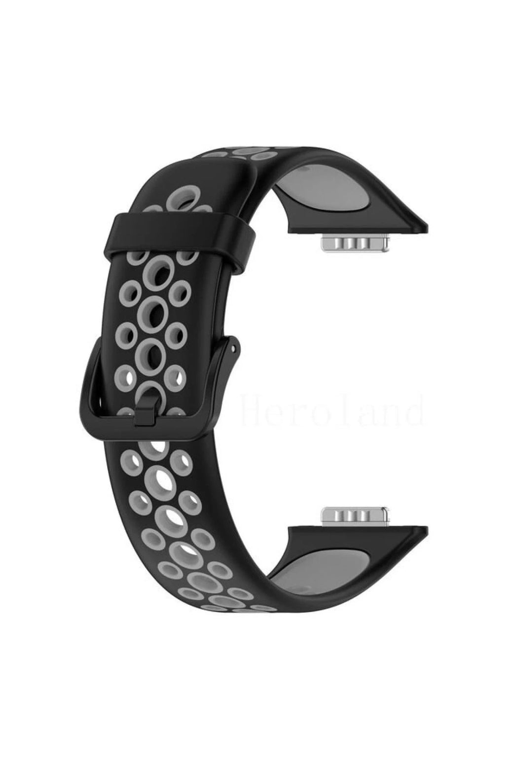 Mey İthalat® Huawei Watch Fit 2 Spor Delikli Kordon - Siyah-Gri
