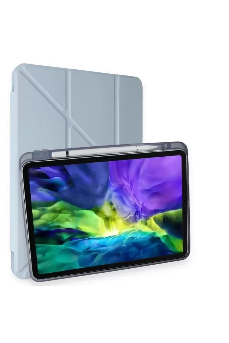 Mey İthalat® iPad Air 4 10.9 Kılıf Kalemlikli Mars Tablet Kılıfı - Mavi