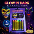 Mey İthalat® Fosforlu Glow Parti Boyası 6’lı – Karanlıkta Parlayan Yüz Boyası