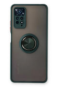 Mey İthalat® Redmi Note 11 Pro Kılıf Montreal Yüzüklü Silikon Kapak - Yeşil