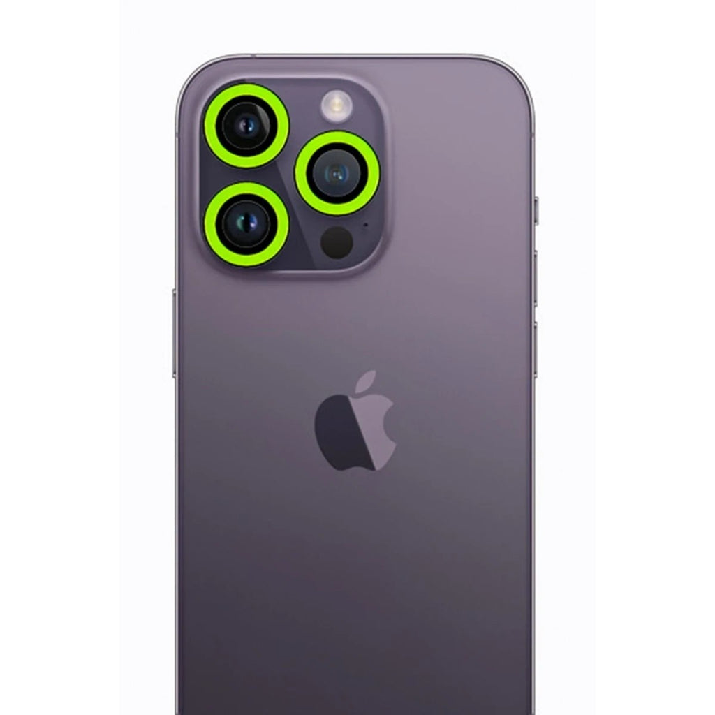 Mey İthalat® iPhone 13 Pro Max Neon Fosforlu Kamera Lens - Yeşil