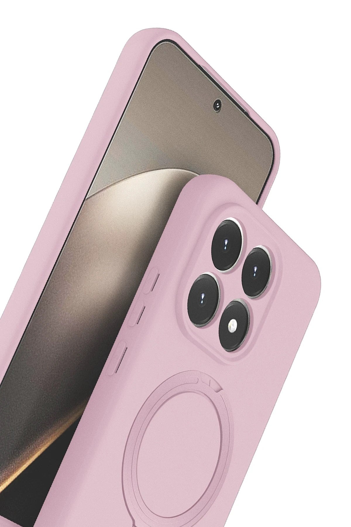 Mey İthalat® Mi 15T Regal Magsafe Standlı Kapak - Açık Pembe