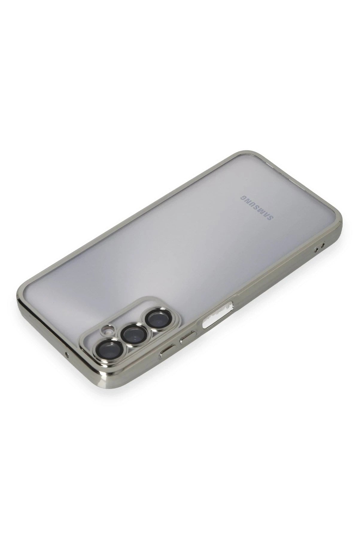 Mey İthalat® Samsung Galaxy A05S Kılıf Lensli Silikon - Gümüş