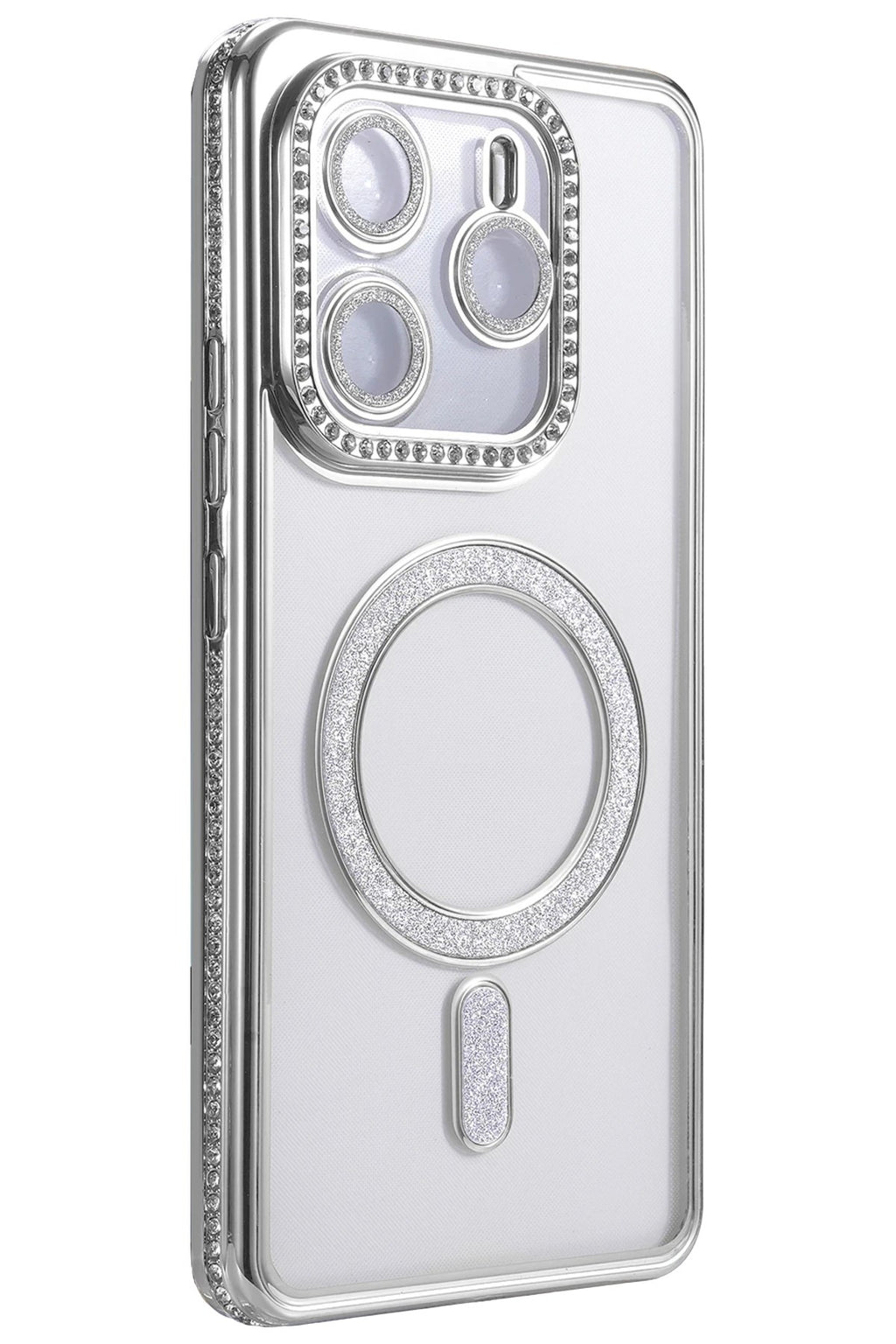 Mey İthalat® Redmi Note 14 4G Joke Simli Magneticsafe Kılıf - Gümüş
