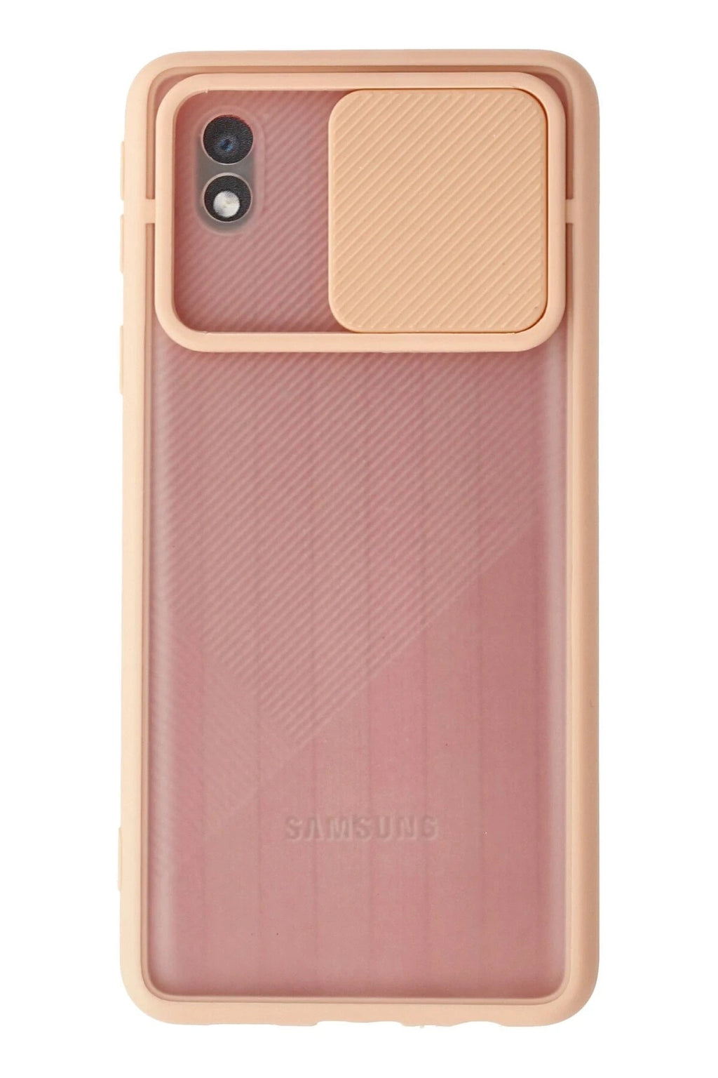 Mey İthalat® Samsung Galaxy A01 Core Kılıf Palm Buzlu Kamera Sürgülü Silikon - Pembe