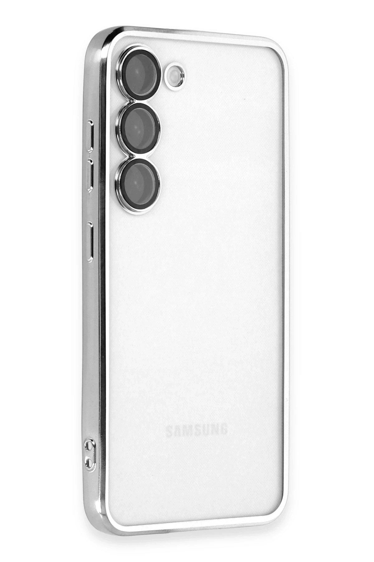 Mey İthalat® Samsung Galaxy S24 Kılıf Lensli Silikon - Gümüş