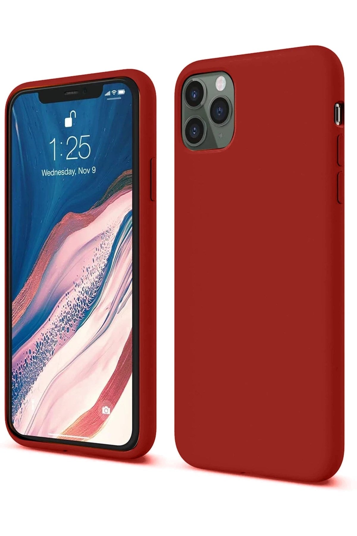 Mey İthalat® iPhone 11 Pro Kılıf First Silikon - Bordo