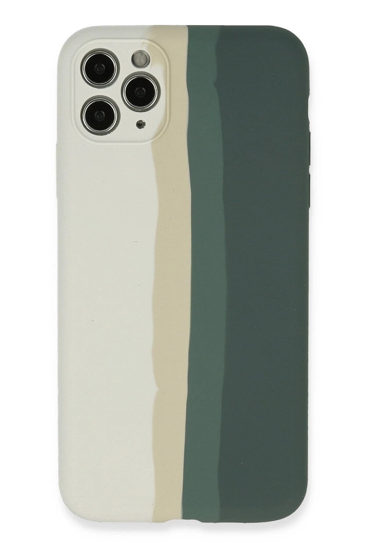 Mey İthalat® iPhone 11 Pro Kılıf Ebruli Lansman Silikon - Beyaz-Gri