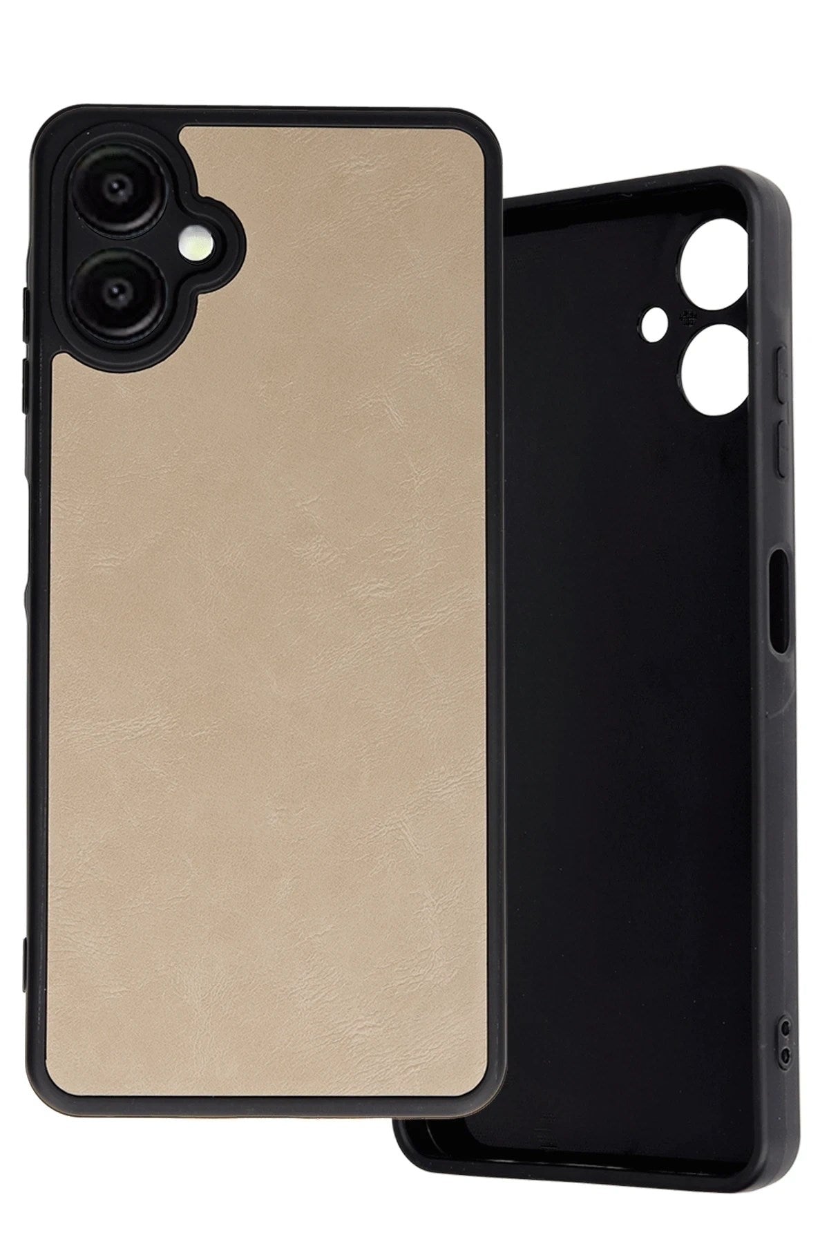 Mey İthalat® Samsung Galaxy A06 Kılıf Aras Deri Kapak - Pudra