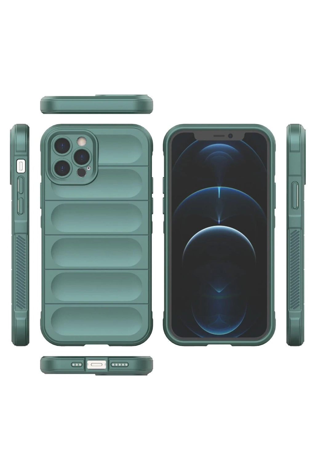 Mey İthalat® iPhone 12 Pro Kılıf Optimum Silikon - Koyu Yeşil