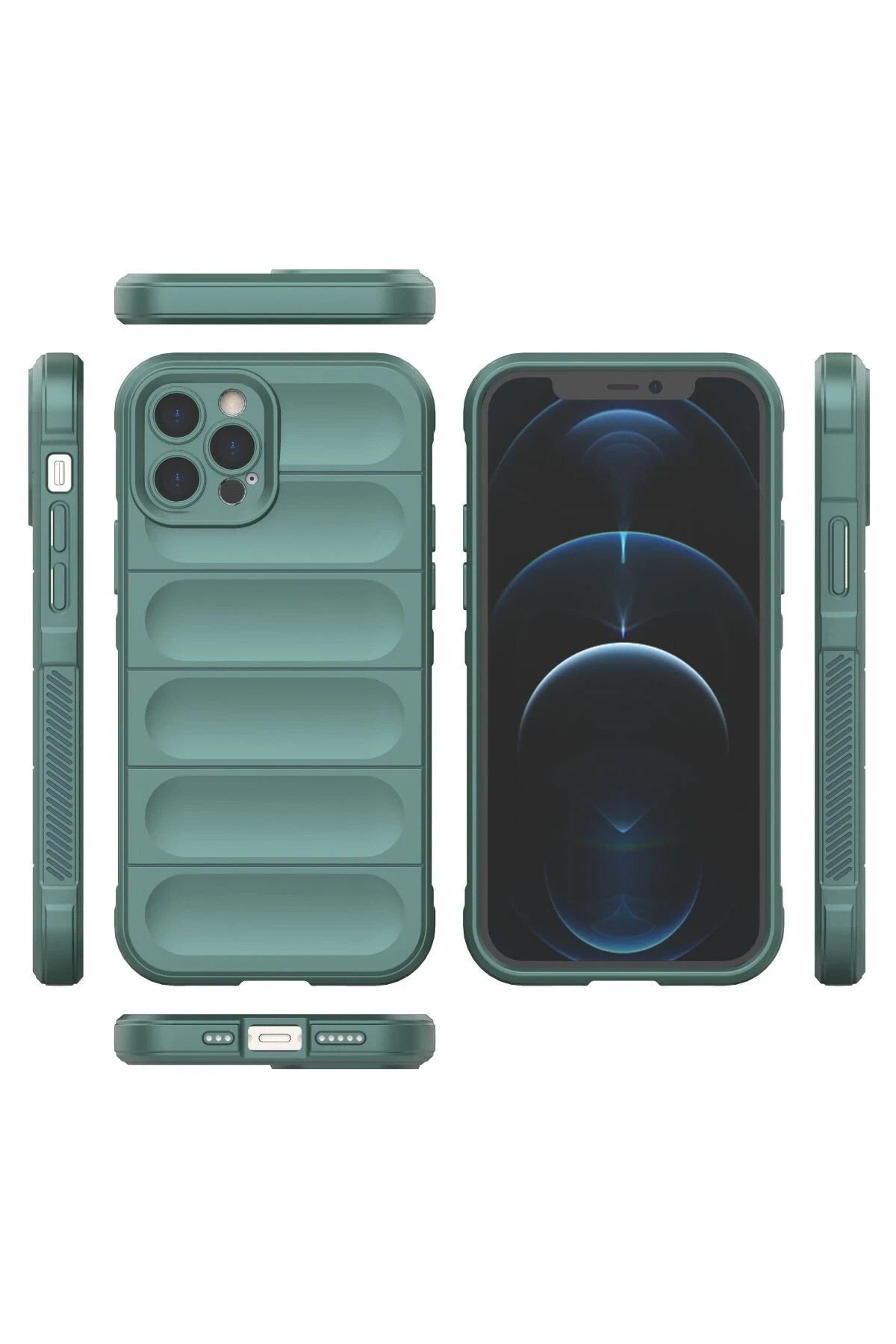 Mey İthalat® iPhone 12 Pro Kılıf Optimum Silikon - Koyu Yeşil
