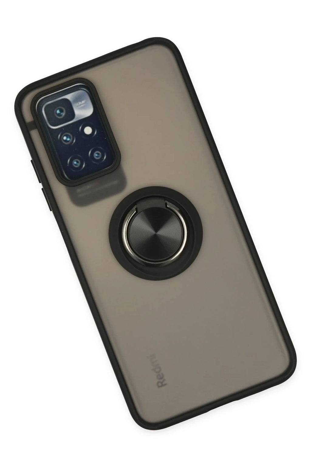 Mey İthalat® Redmi 10 2022 Kılıf Montreal Yüzüklü Silikon Kapak - Siyah
