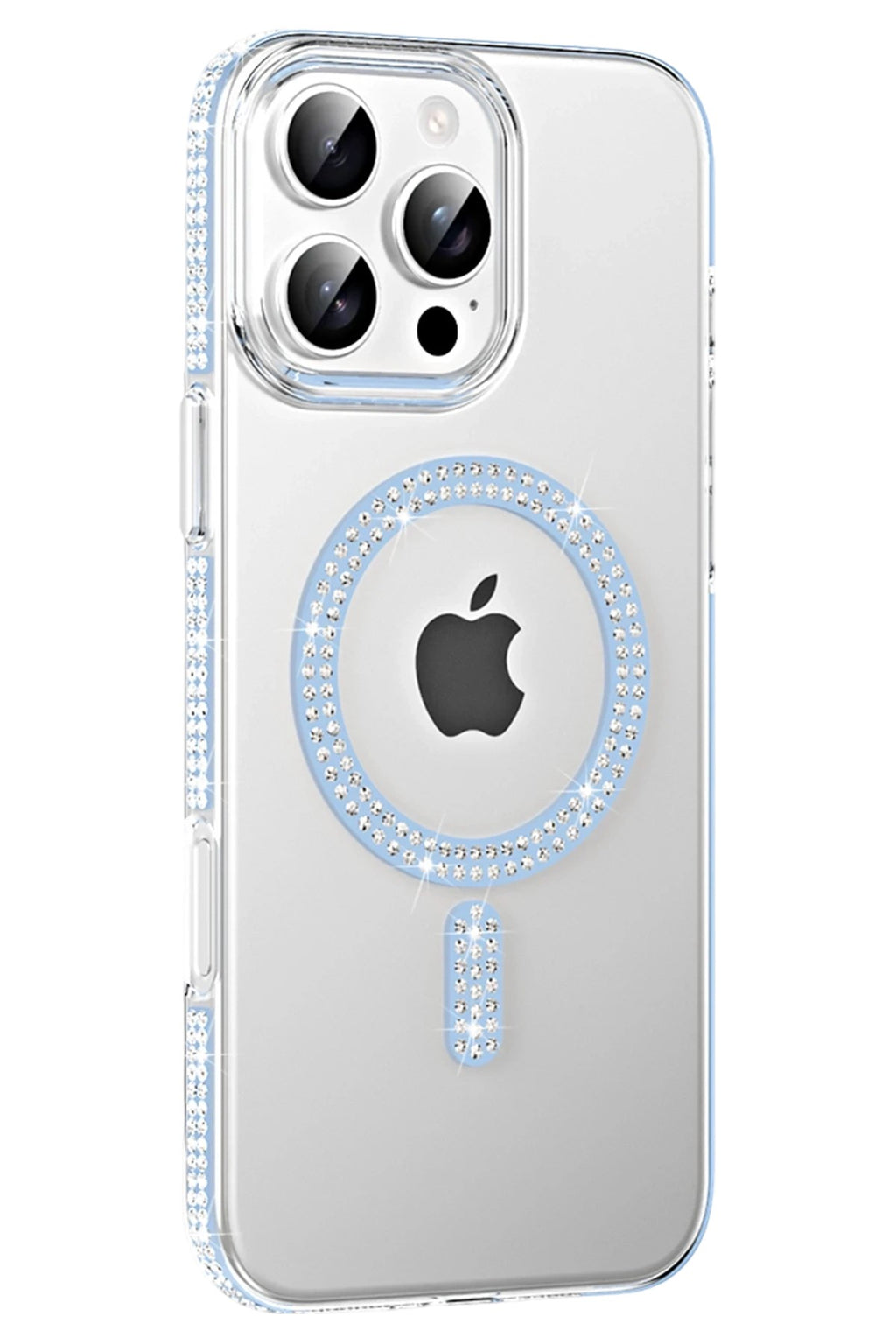 Mey İthalat® iPhone 16 Pro Max Move Taşlı Magsafe Kapak - Mavi