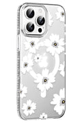 Mey İthalat® iPhone 15 Pro Floral Magsafe Kapak - Beyaz