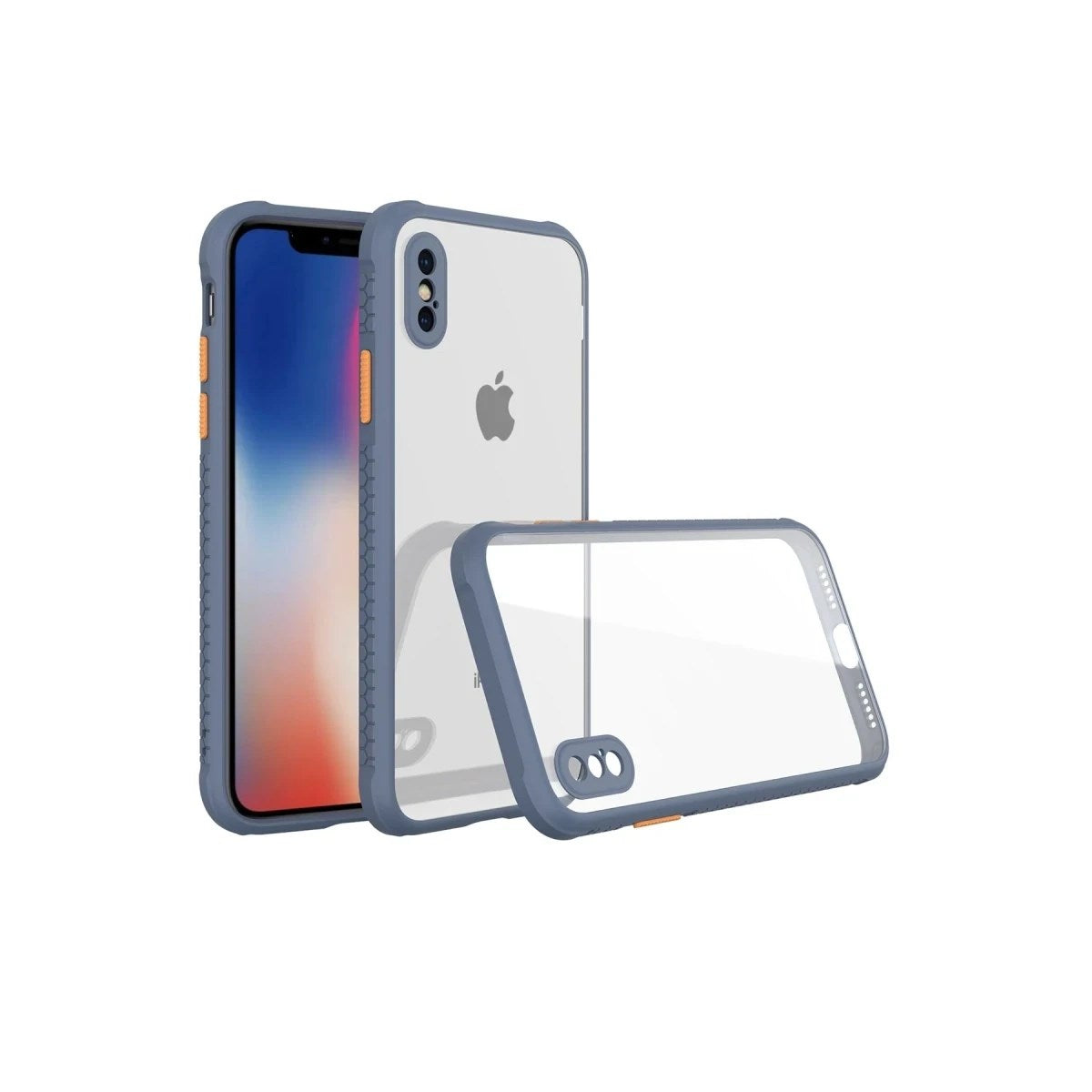 Mey İthalat® iPhone XS Max Kılıf Miami Şeffaf Silikon - Gri