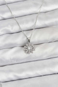Mey İthalat® Pirinç Gümüş Renk Çiçek Model Kadın Kolye
