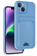 Mey İthalat® iPhone 14 Kılıf Kelvin Kartvizitli Silikon - Mavi