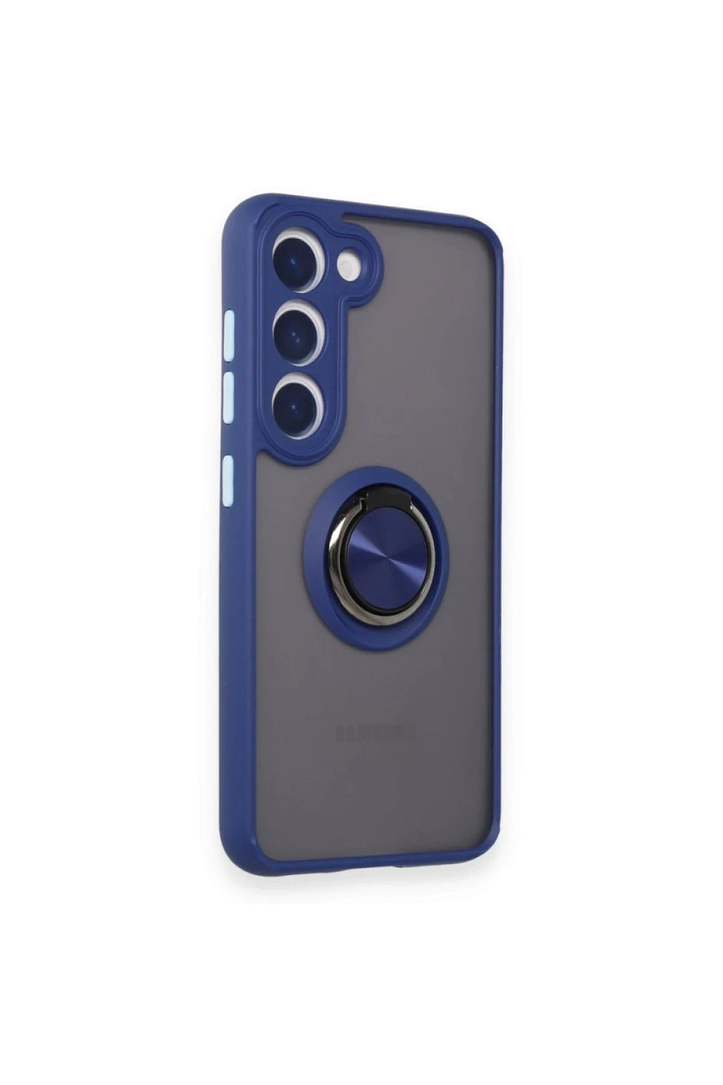 Mey İthalat® Samsung Galaxy M15 Kılıf Montreal Yüzüklü Silikon Kapak - Lacivert