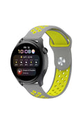 Mey İthalat® Watch 20mm Spor Delikli Kordon - Gri-Yeşil
