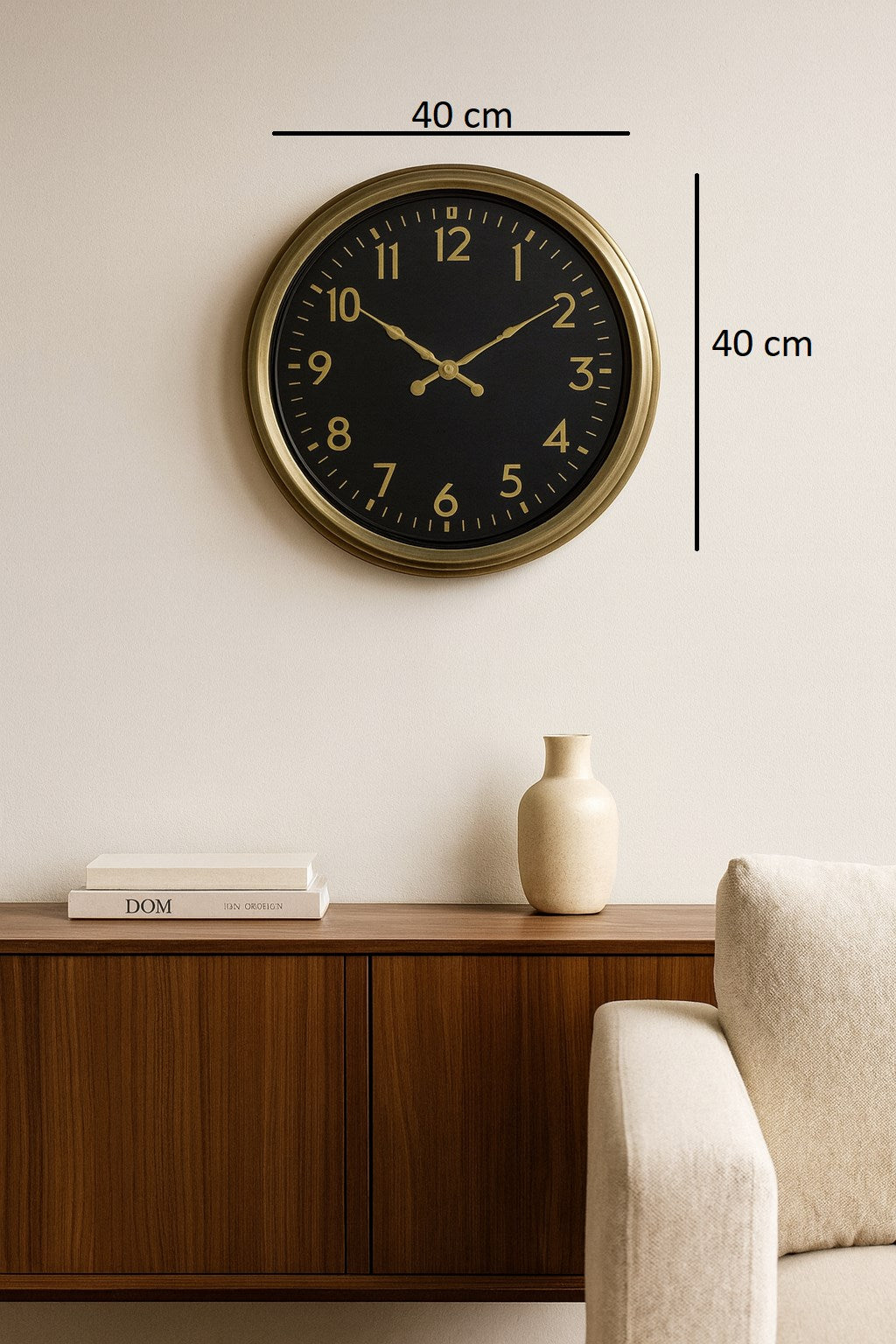 İhtişam Eskitme 40 Cm Metal Duvar Saati