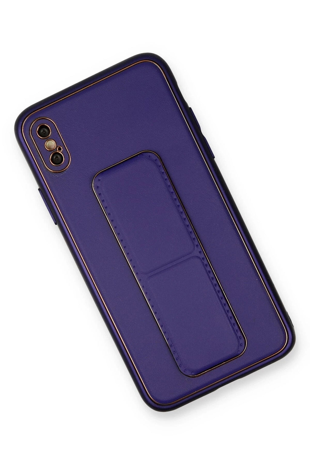 Mey İthalat® iPhone XS Max Kılıf Coco Deri Standlı Kapak - Mor