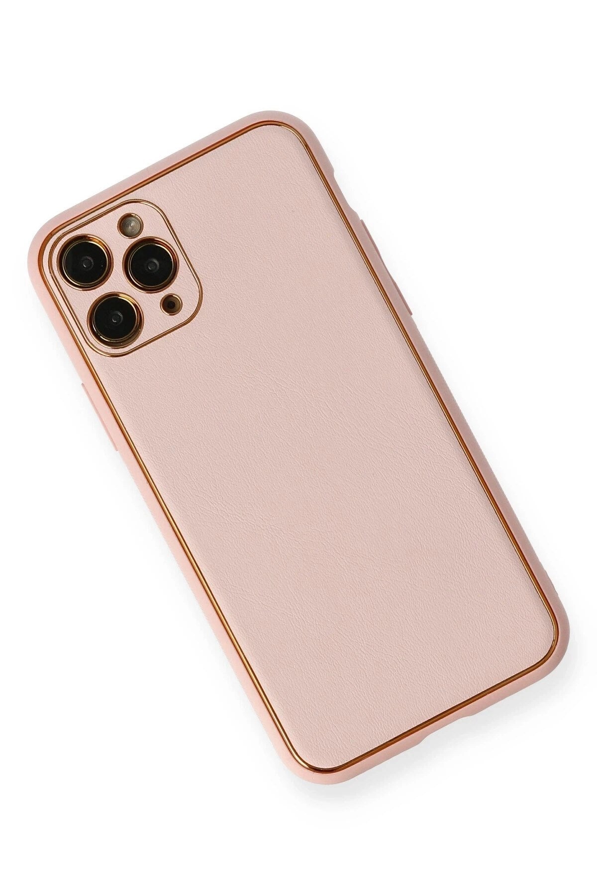 Mey İthalat® iPhone 11 Pro Max Kılıf Coco Deri Silikon Kapak - Pembe