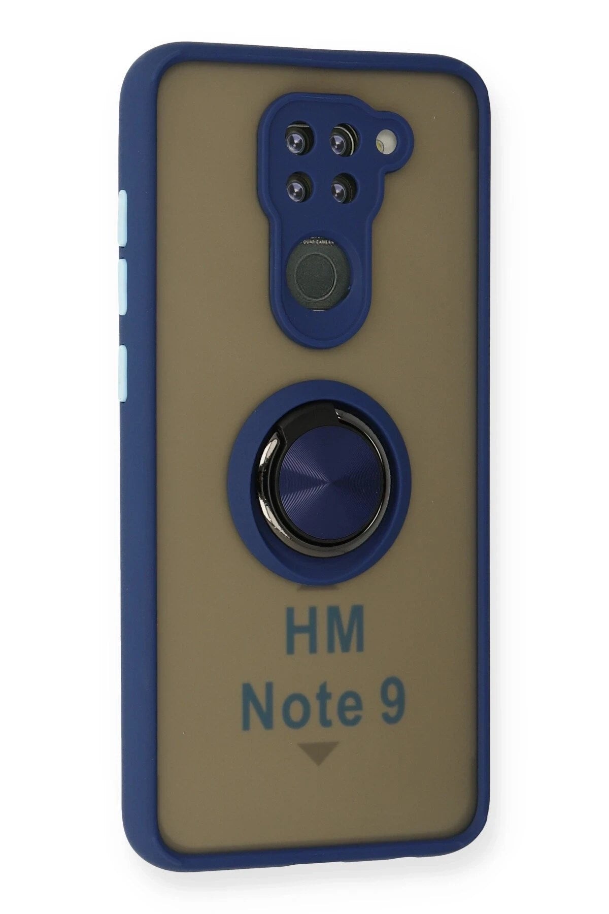 Mey İthalat® Redmi Note 9 Kılıf Montreal Yüzüklü Silikon Kapak - Lacivert
