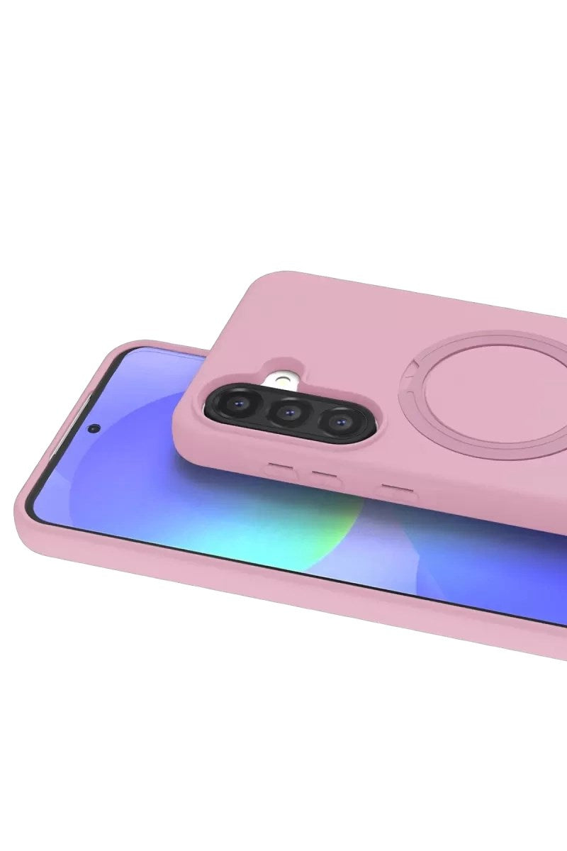 Mey İthalat® Samsung Galaxy A37 5G Regal Magsafe Standlı Kapak - Açık Pembe