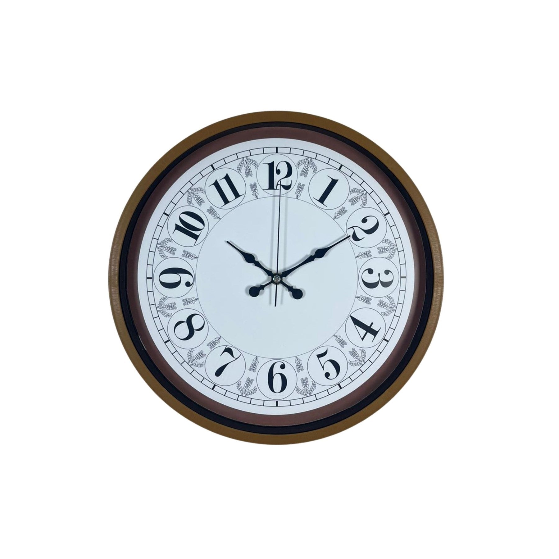 Kahverengi Motifli 36 Cm Duvar Saati