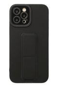 Mey İthalat® iPhone 12 Pro Max Kılıf Mega Standlı Silikon - Siyah