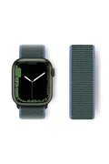 Mey İthalat® Watch 38mm Hasırlı Cırtcırtlı Kordon - Mavi-Yeşil