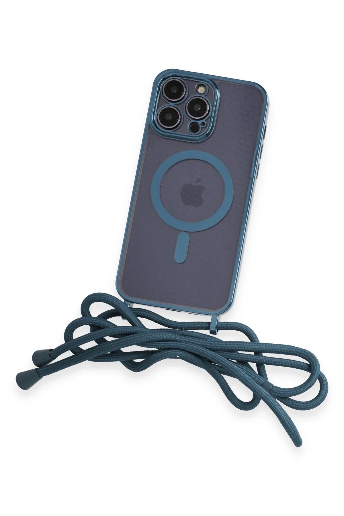 Mey İthalat® iPhone 13 Pro Max Kılıf Divo Lazer Askılı Magsafe Kapak - Sierra Blue