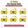 Mey İthalat® 6&amp;#39;lı Arı Kostüm Seti – Kanat Taç Asa