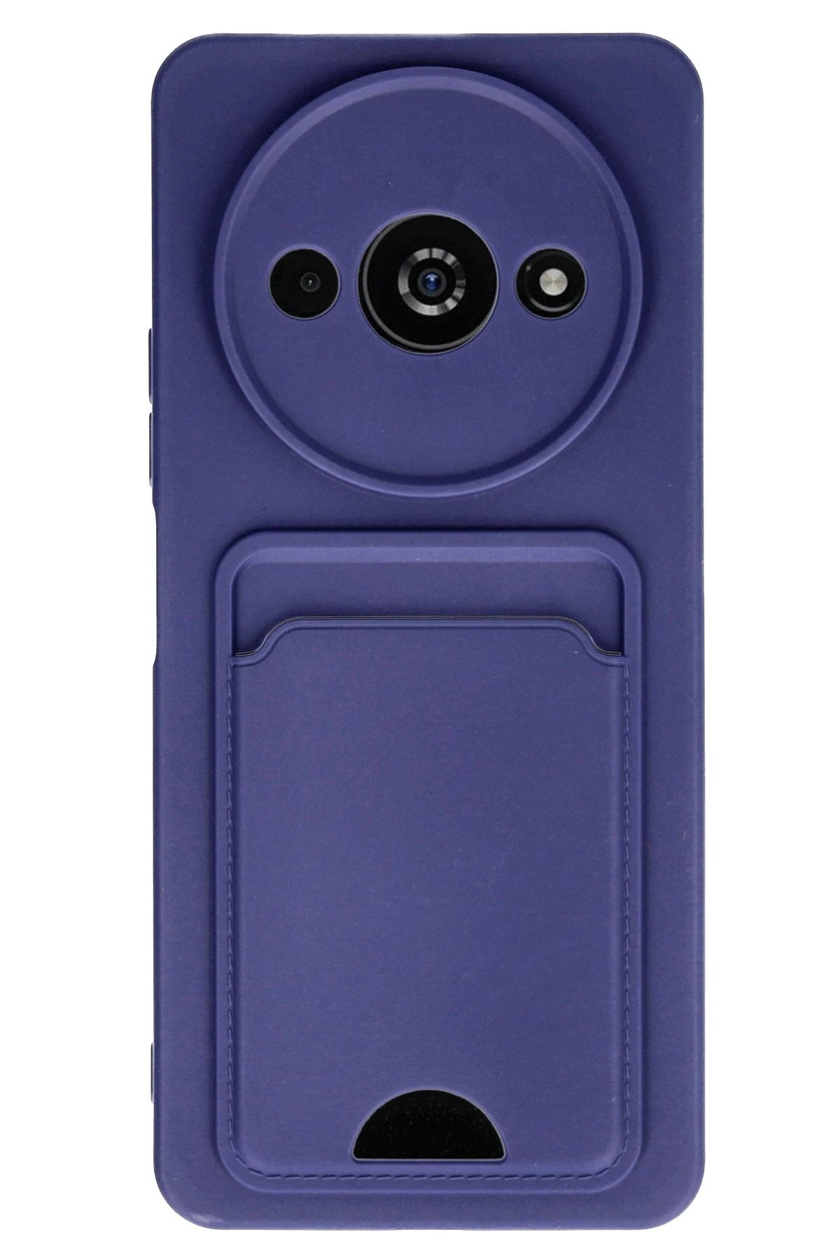 Mey İthalat® Redmi A3 4G Kılıf Kelvin Kartvizitli Silikon - Lacivert