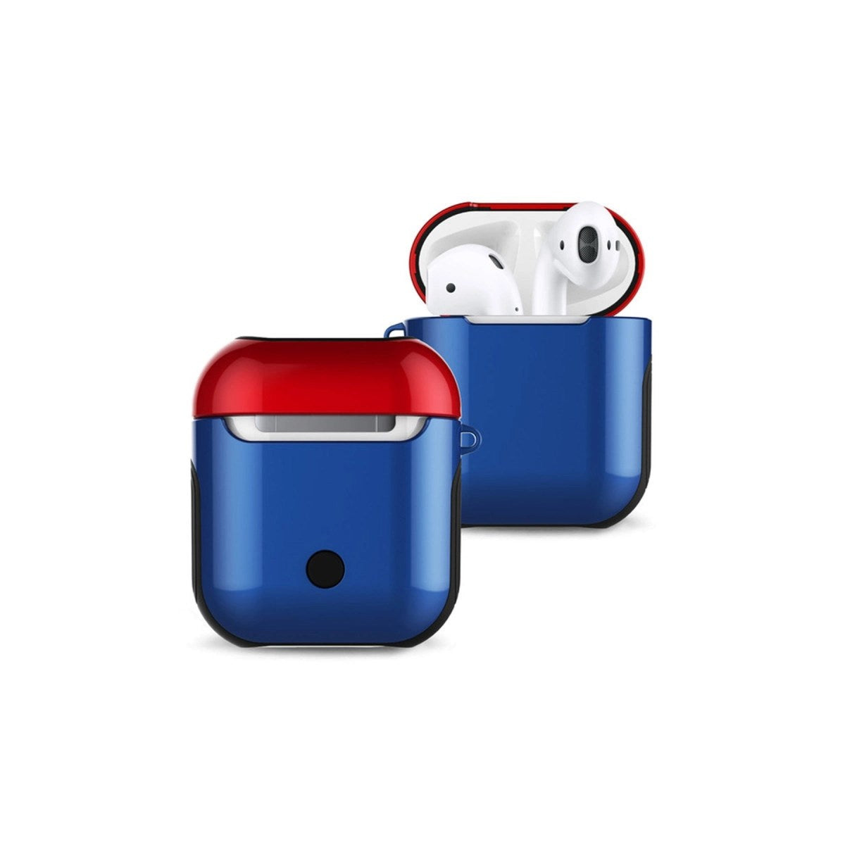 Mey İthalat® Airpods 2 (2.nesil) 3in1 Kılıf - Lacivert-Kırmızı