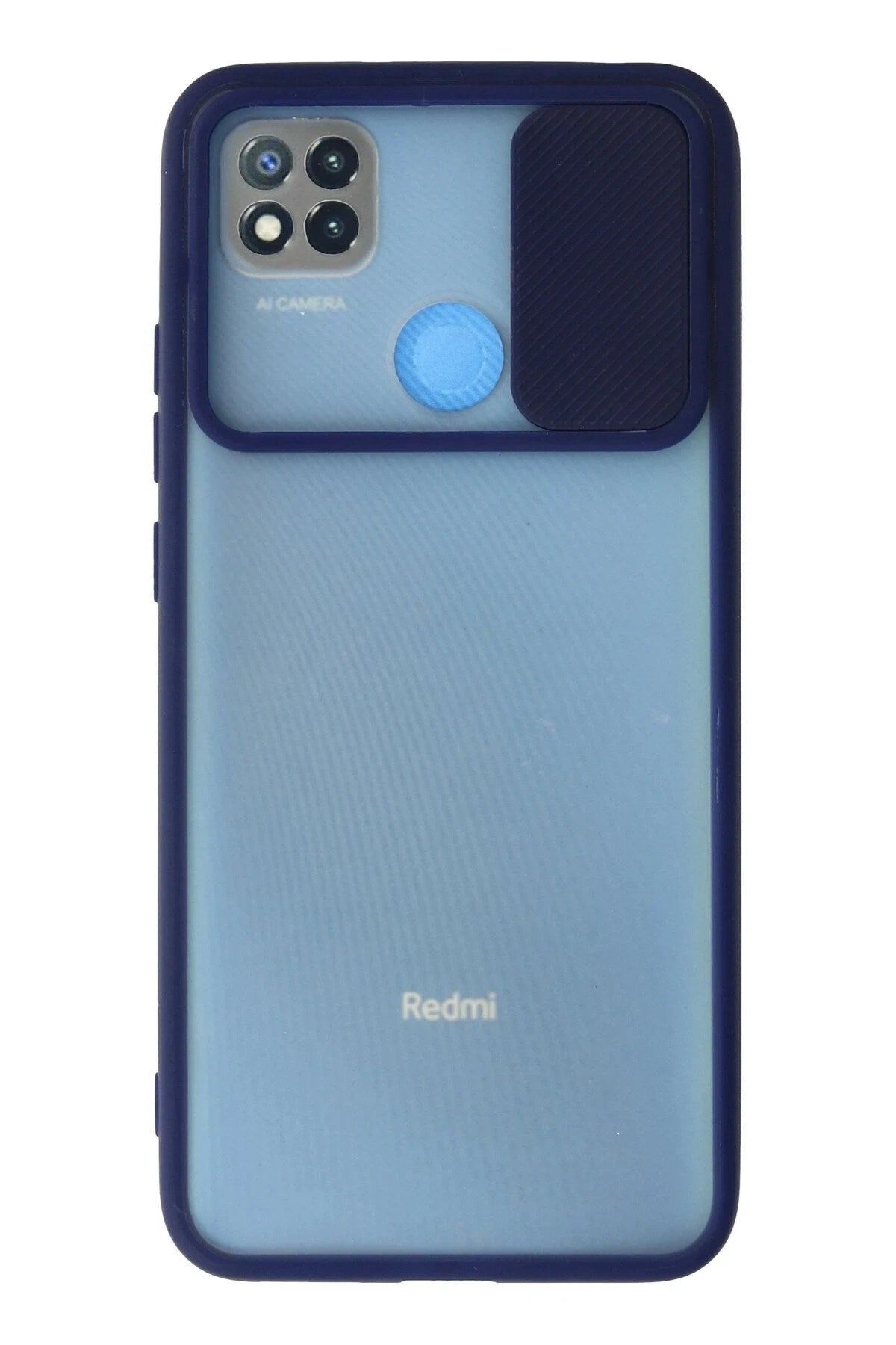 Mey İthalat® Redmi 9C Kılıf Palm Buzlu Kamera Sürgülü Silikon - Lacivert
