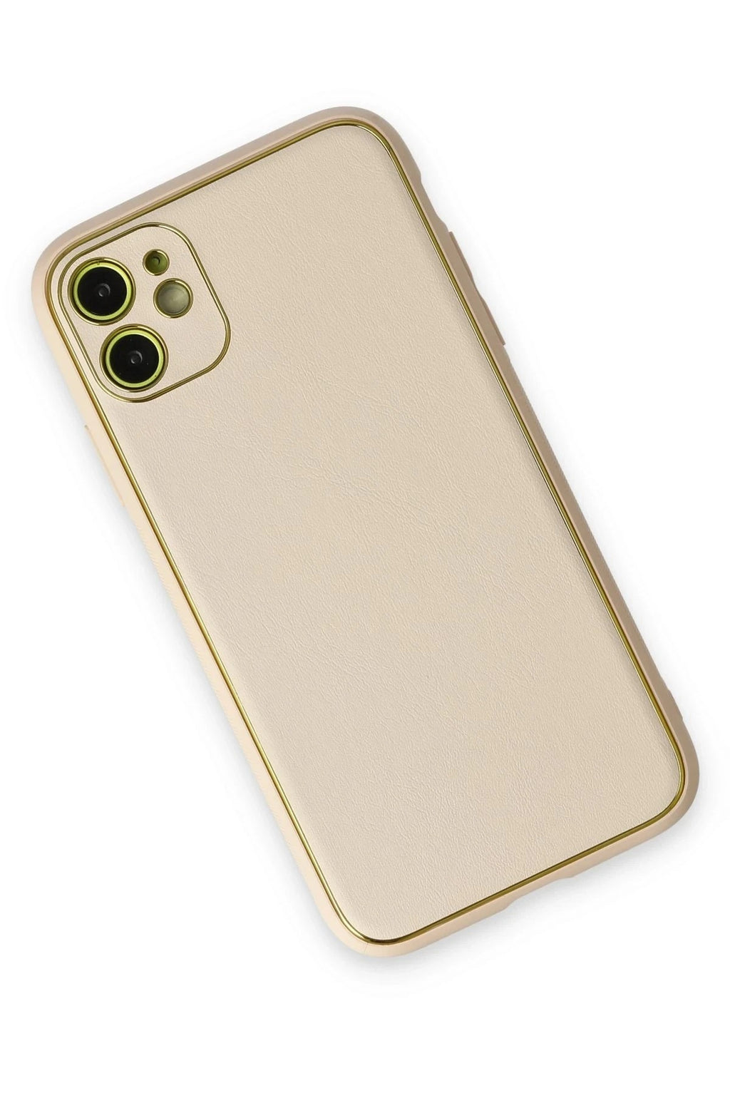 Mey İthalat® iPhone 12 Kılıf Coco Deri Silikon Kapak - Gold
