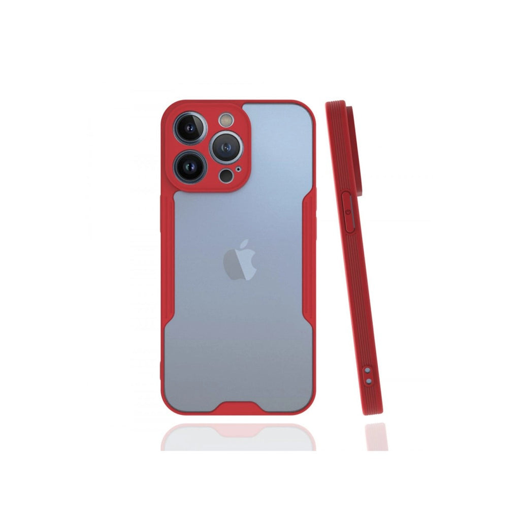 Mey İthalat® iPhone 13 Pro Kılıf Platin Silikon - Kırmızı