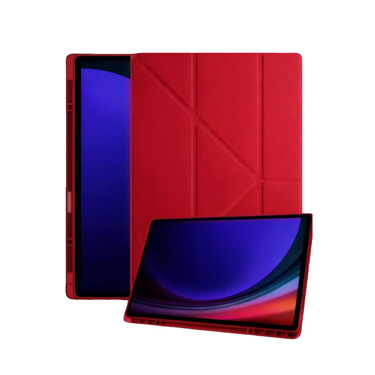 Mey İthalat® Samsung Galaxy Tab A11 Plus Kalemlikli Mars Tablet Kılıfı - Kırmızı
