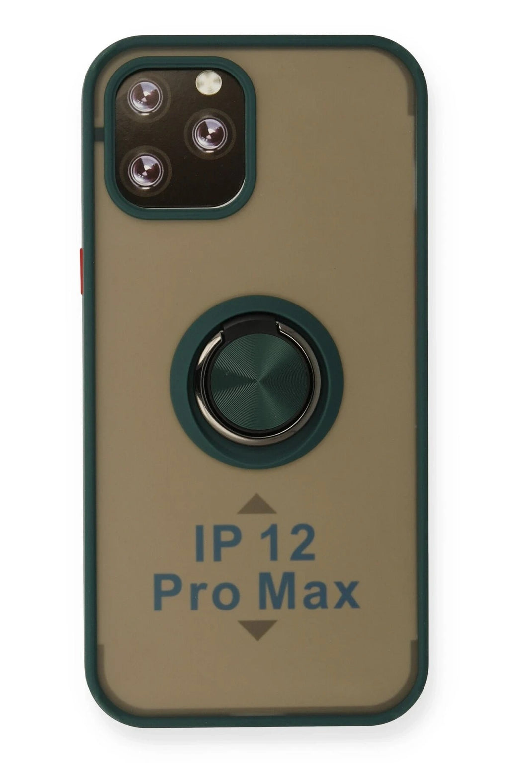 Mey İthalat® iPhone 12 Pro Kılıf Montreal Yüzüklü Silikon Kapak - Yeşil